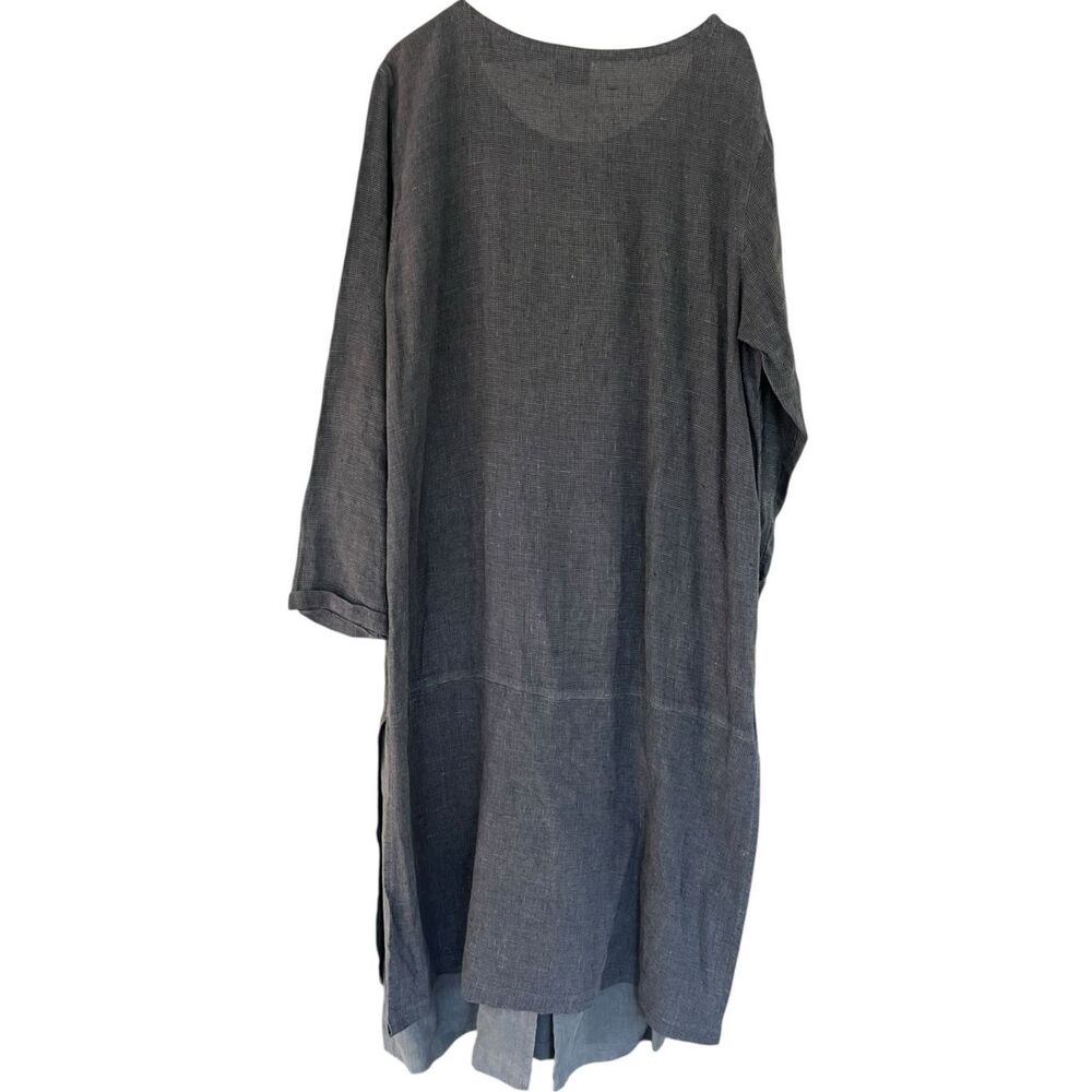 Click Gray Linen Midi Dress – Made in USA (XL)